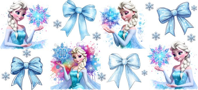 Frozen Bows 16oz Double Sided UVDTF Wrap