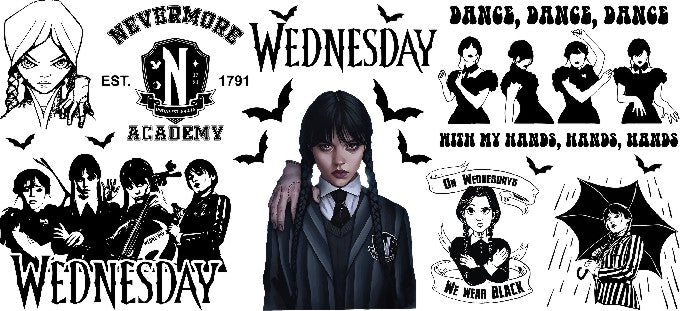 Wednesday 16oz Double Sided UVDTF Wrap