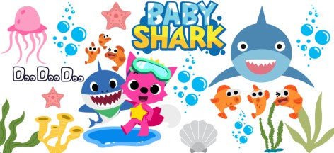 Baby Shark 16oz Double Sided UVDTF Wrap