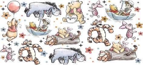 Pooh Bear Friends 16oz Double Sided UVDTF Wrap = Pre Order expected 5th March