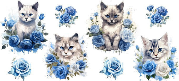 Blue Kitten 16oz Double Sided UVDTF Wrap