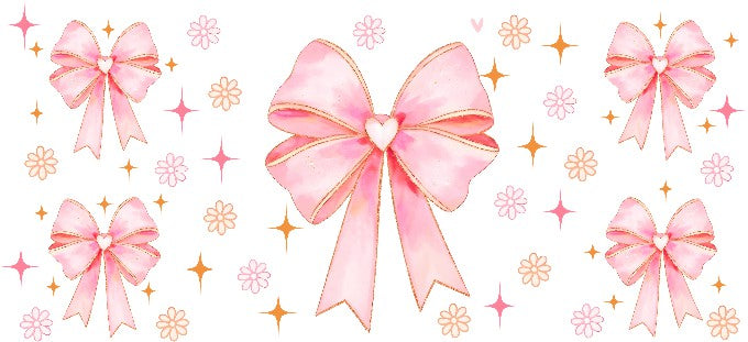 Pink Bow A 16oz Double Sided UVDTF Wrap